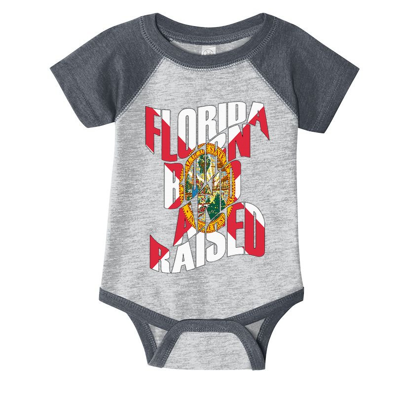 Florida Born And Raised Florida Flag Infant Baby Jersey Bodysuit