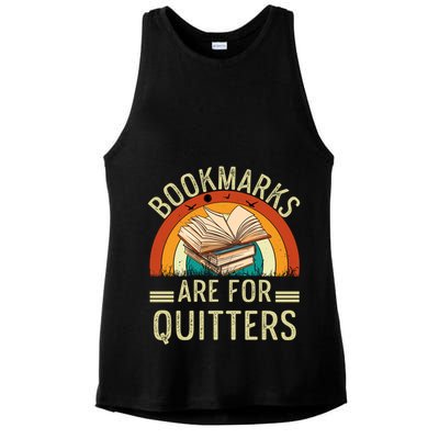 Funny Bookmarks Are For Quitters Nerdy Teacher Reading Meaningful Gift Ladies PosiCharge Tri-Blend Wicking Tank