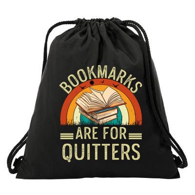 Funny Bookmarks Are For Quitters Nerdy Teacher Reading Meaningful Gift Drawstring Bag