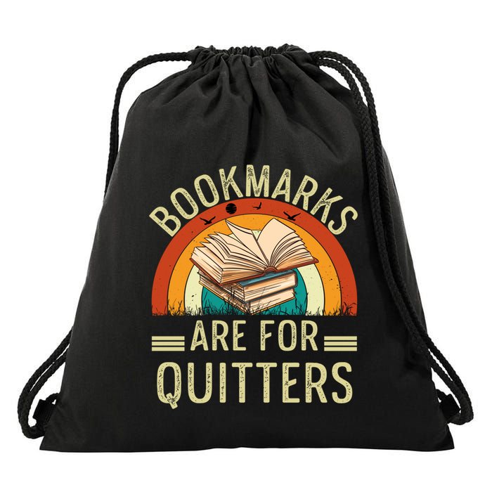 Funny Bookmarks Are For Quitters Nerdy Teacher Reading Meaningful Gift Drawstring Bag