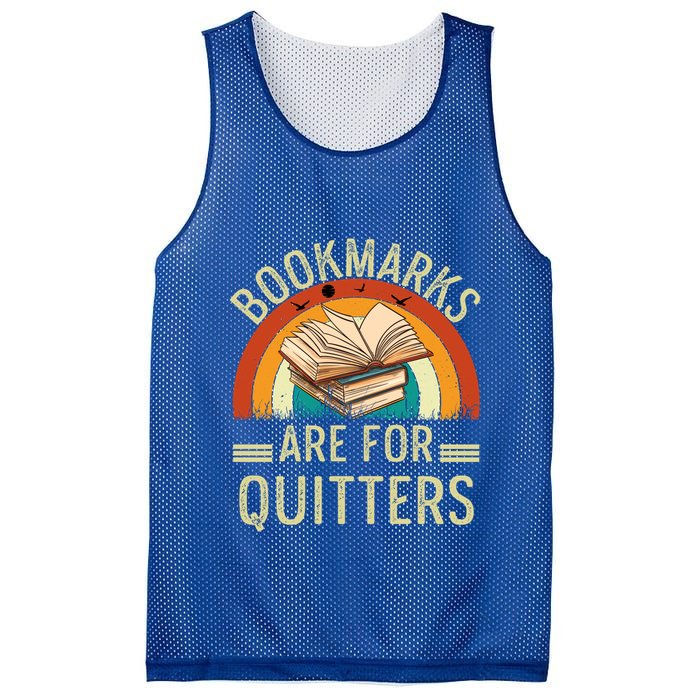 Funny Bookmarks Are For Quitters Nerdy Teacher Reading Meaningful Gift Mesh Reversible Basketball Jersey Tank