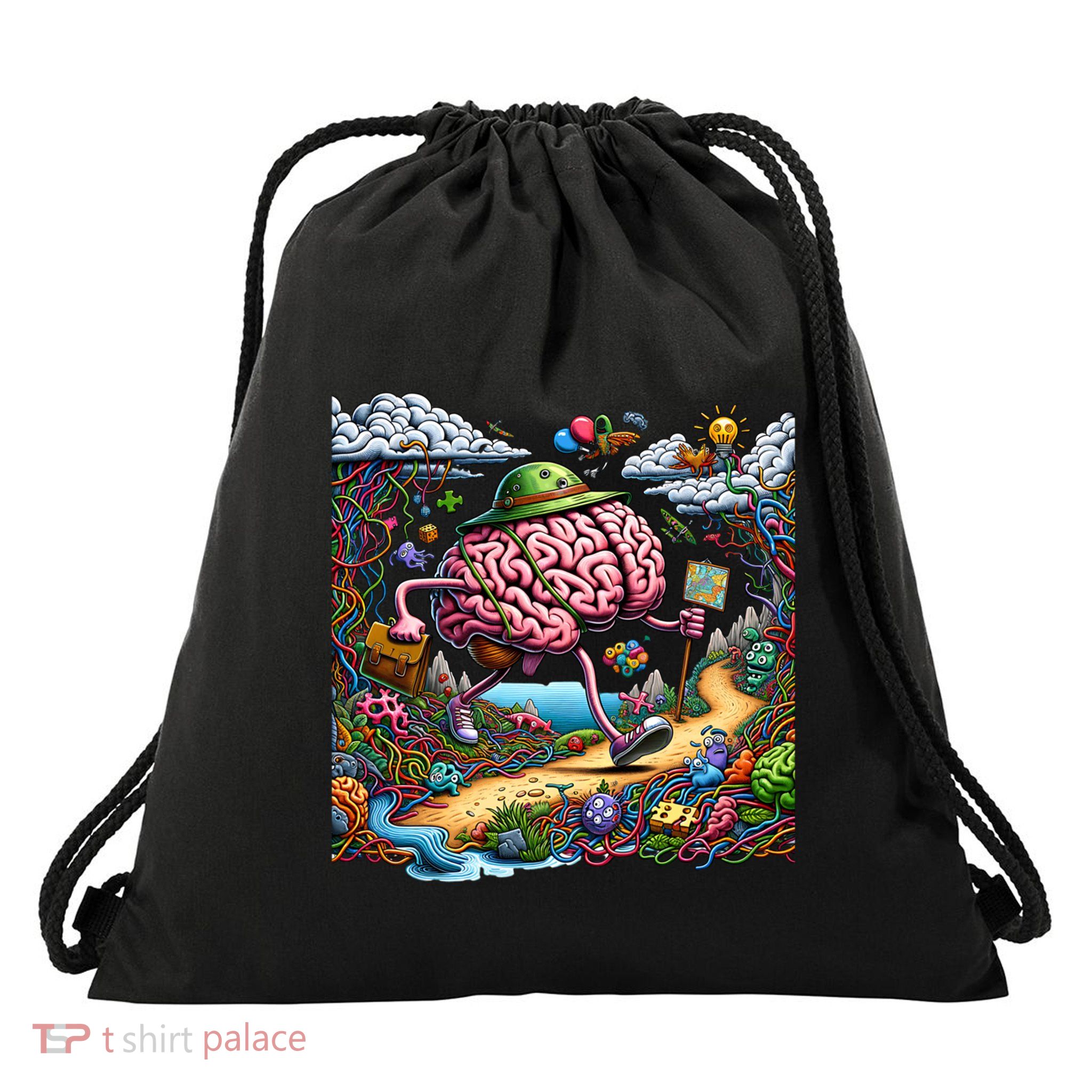 Funny Brain Adventure AlzheimerS For Patient And Caregivers Great Gift Drawstring Bag