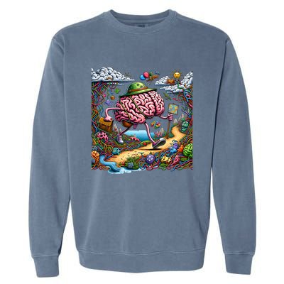 Funny Brain Adventure AlzheimerS For Patient And Caregivers Great Gift Garment-Dyed Sweatshirt