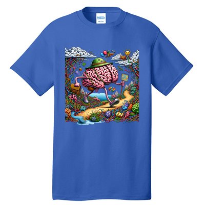 Funny Brain Adventure AlzheimerS For Patient And Caregivers Great Gift Tall T-Shirt