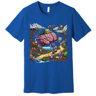 Funny Brain Adventure AlzheimerS For Patient And Caregivers Great Gift Premium T-Shirt