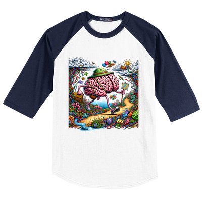 Funny Brain Adventure AlzheimerS For Patient And Caregivers Great Gift Baseball Sleeve Shirt