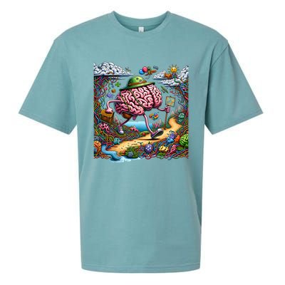 Funny Brain Adventure AlzheimerS For Patient And Caregivers Great Gift Sueded Cloud Jersey T-Shirt