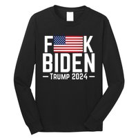 Fuck Biden American Flag Trump 2024 Shirt Long Sleeve Shirt