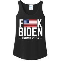 Fuck Biden American Flag Trump 2024 Shirt Ladies Essential Tank