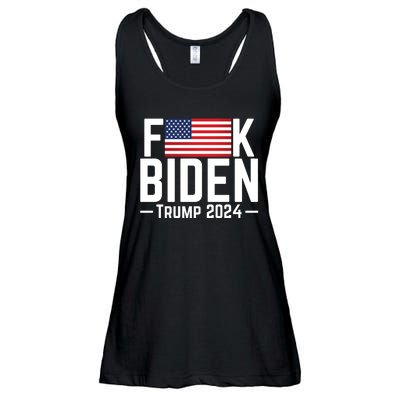 Fuck Biden American Flag Trump 2024 Shirt Ladies Essential Flowy Tank