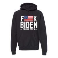 Fuck Biden American Flag Trump 2024 Shirt Premium Hoodie