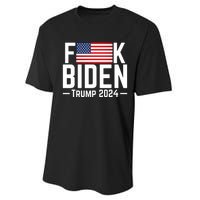 Fuck Biden American Flag Trump 2024 Shirt Performance Sprint T-Shirt