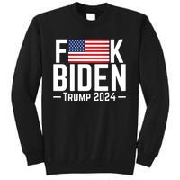 Fuck Biden American Flag Trump 2024 Shirt Tall Sweatshirt