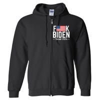 Fuck Biden American Flag Trump 2024 Shirt Full Zip Hoodie