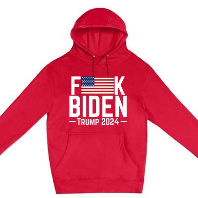 Fuck Biden American Flag Trump 2024 Shirt Premium Pullover Hoodie