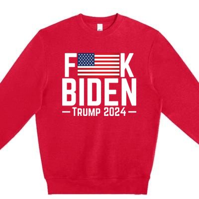 Fuck Biden American Flag Trump 2024 Shirt Premium Crewneck Sweatshirt