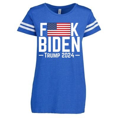 Fuck Biden American Flag Trump 2024 Shirt Enza Ladies Jersey Football T-Shirt