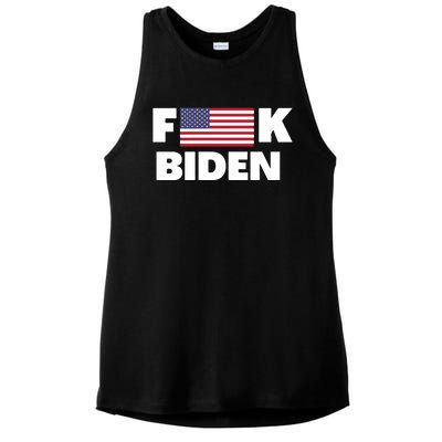 Fuck Biden American Flag Impeach Biden Ladies PosiCharge Tri-Blend Wicking Tank