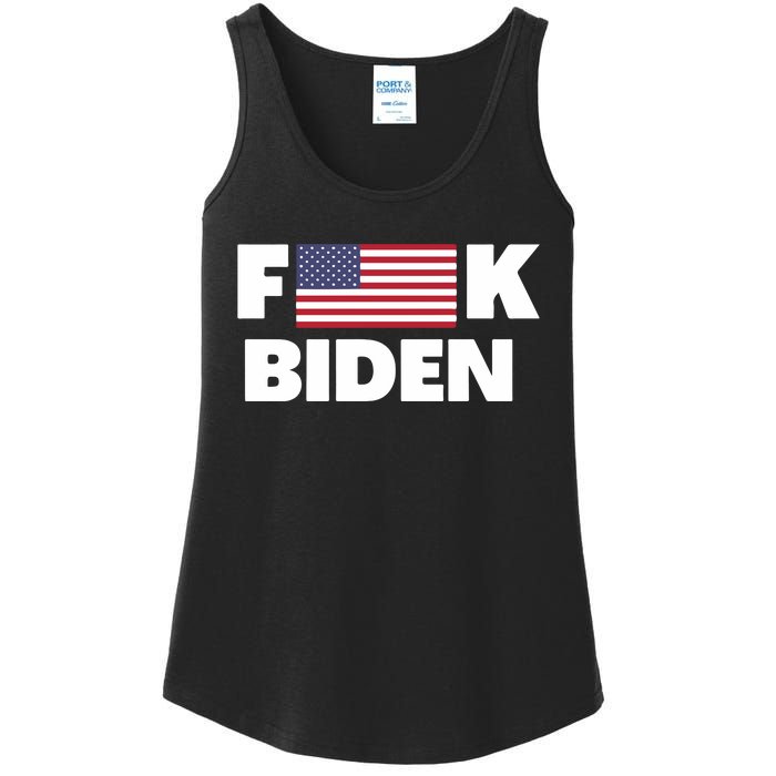 Fuck Biden American Flag Impeach Biden Ladies Essential Tank