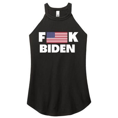 Fuck Biden American Flag Impeach Biden Women's Perfect Tri Rocker Tank