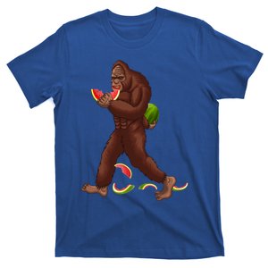 Funny Bigfoot And Watermelon Slice Summer Vacation Cute Gift T-Shirt