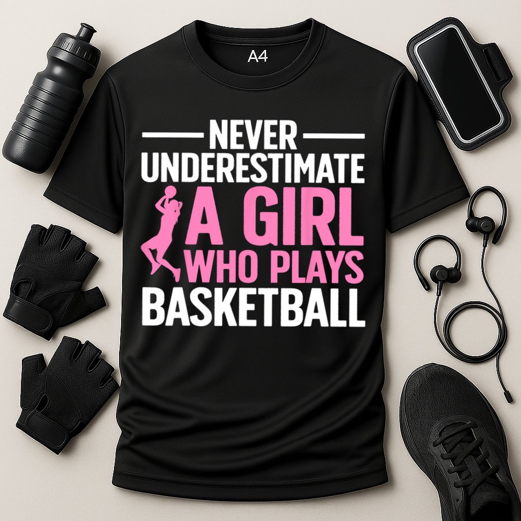Funny Basketball Art For Girls Teens Basketball Player Cooling Performance Crew T-Shirt