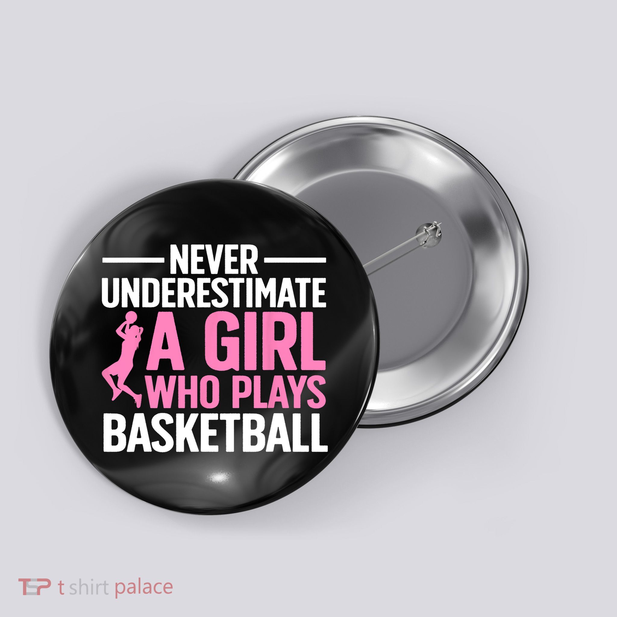 Funny Basketball Art For Girls Teens Basketball Player Button
