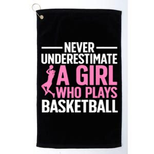 Funny Basketball Art For Girls Teens Basketball Player Platinum Collection Golf Towel