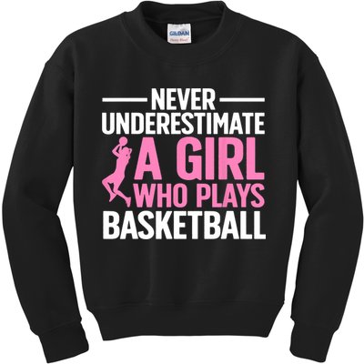 Funny Basketball Art For Girls Teens Basketball Player Kids Sweatshirt