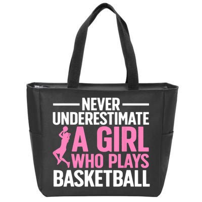 Funny Basketball Art For Girls Teens Basketball Player Zip Tote Bag