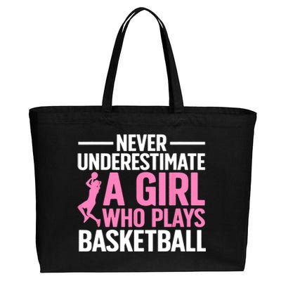 Funny Basketball Art For Girls Teens Basketball Player Cotton Canvas Jumbo Tote