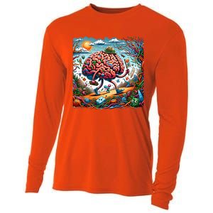 Funny Brain Adventure AlzheimerS Patients And Caregivers Gift Cooling Performance Long Sleeve Crew