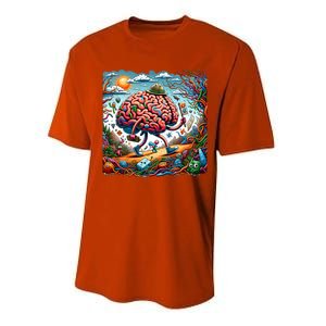 Funny Brain Adventure AlzheimerS Patients And Caregivers Gift Performance Sprint T-Shirt