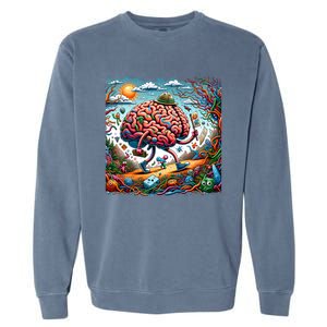 Funny Brain Adventure AlzheimerS Patients And Caregivers Gift Garment-Dyed Sweatshirt