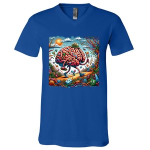 Funny Brain Adventure AlzheimerS Patients And Caregivers Gift V-Neck T-Shirt