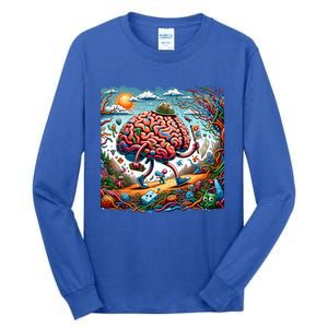 Funny Brain Adventure AlzheimerS Patients And Caregivers Gift Tall Long Sleeve T-Shirt