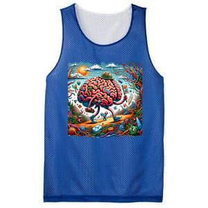 Funny Brain Adventure AlzheimerS Patients And Caregivers Gift Mesh Reversible Basketball Jersey Tank