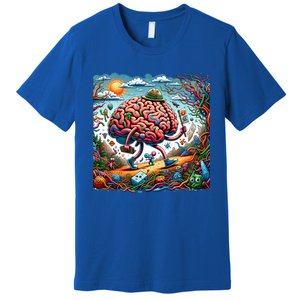 Funny Brain Adventure AlzheimerS Patients And Caregivers Gift Premium T-Shirt