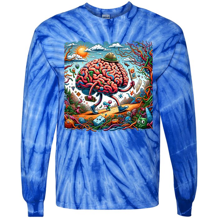 Funny Brain Adventure AlzheimerS Patients And Caregivers Gift Tie-Dye Long Sleeve Shirt