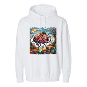 Funny Brain Adventure AlzheimerS Patients And Caregivers Gift Garment-Dyed Fleece Hoodie