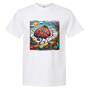 Funny Brain Adventure AlzheimerS Patients And Caregivers Gift Garment-Dyed Heavyweight T-Shirt