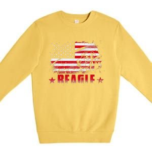 Funny Beagle American Flag Dog Dad Dog Mom Premium Crewneck Sweatshirt