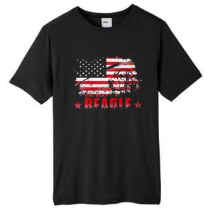 Funny Beagle American Flag Dog Dad Dog Mom Tall Fusion ChromaSoft Performance T-Shirt