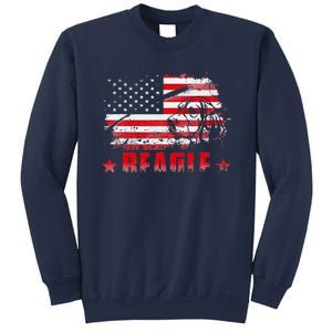 Funny Beagle American Flag Dog Dad Dog Mom Sweatshirt