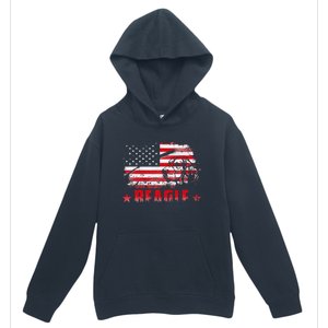 Funny Beagle American Flag Dog Dad Dog Mom Urban Pullover Hoodie