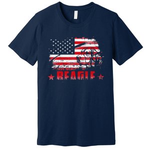 Funny Beagle American Flag Dog Dad Dog Mom Premium T-Shirt