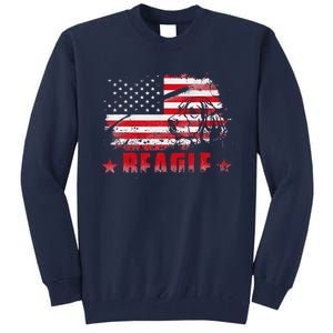 Funny Beagle American Flag Dog Dad Dog Mom Tall Sweatshirt