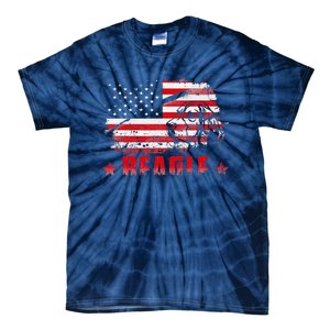 Funny Beagle American Flag Dog Dad Dog Mom Tie-Dye T-Shirt