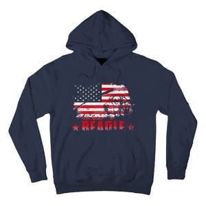 Funny Beagle American Flag Dog Dad Dog Mom Tall Hoodie