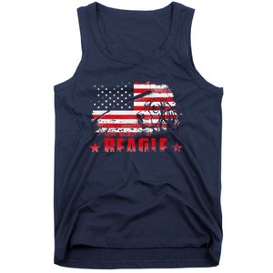 Funny Beagle American Flag Dog Dad Dog Mom Tank Top